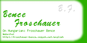 bence froschauer business card